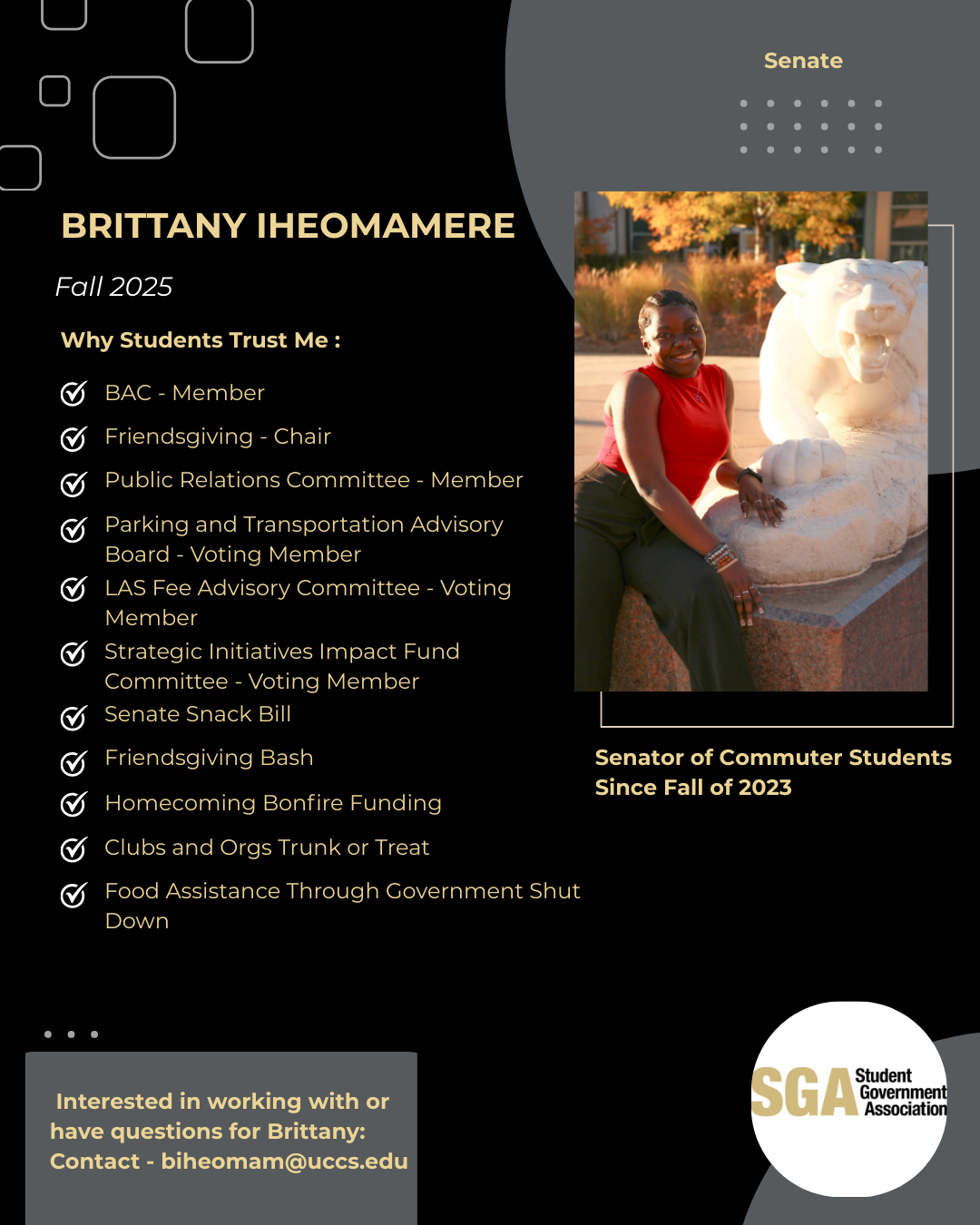 SGA Report for Brittany Iheomamere