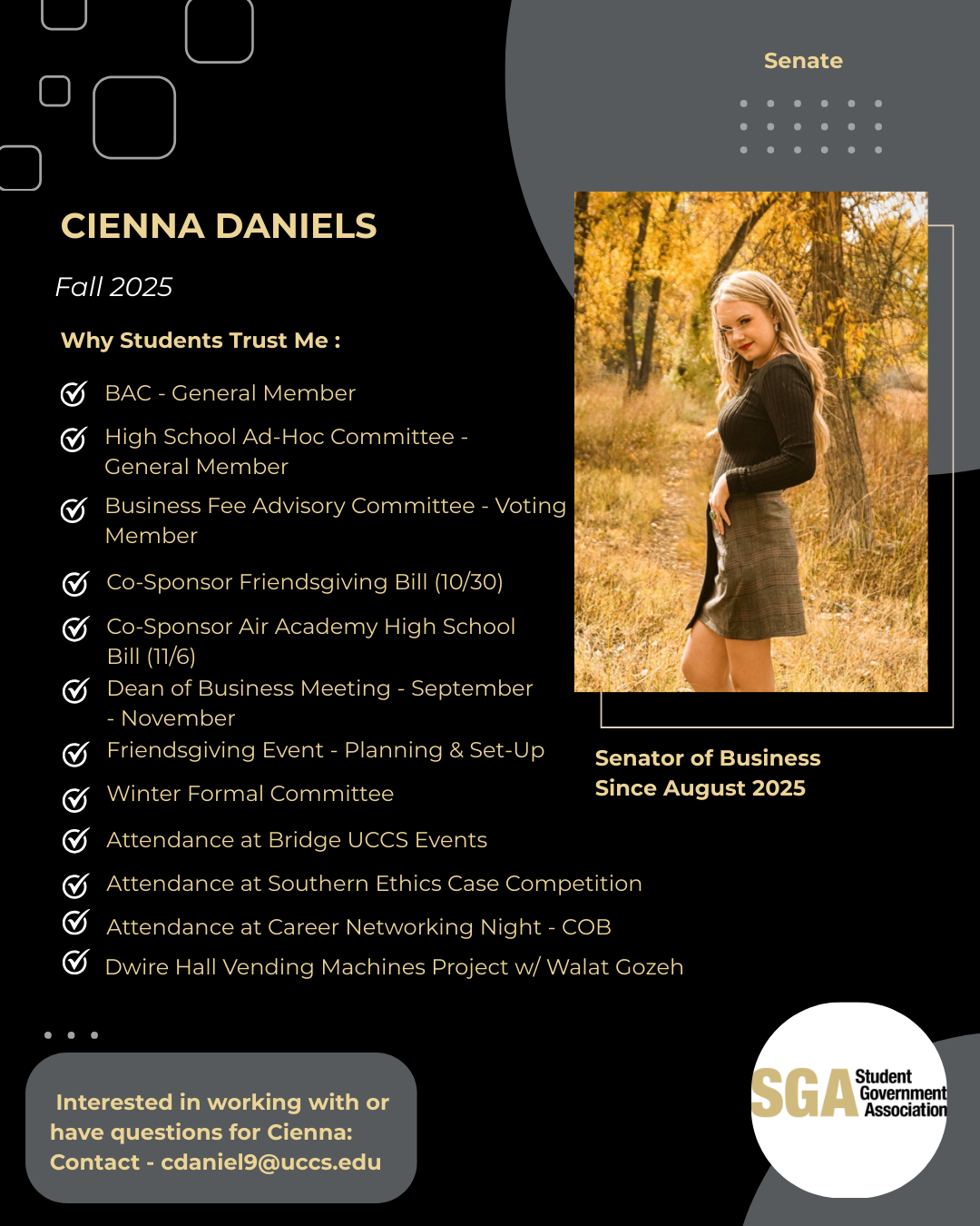 SGA report for Cienna Daniels