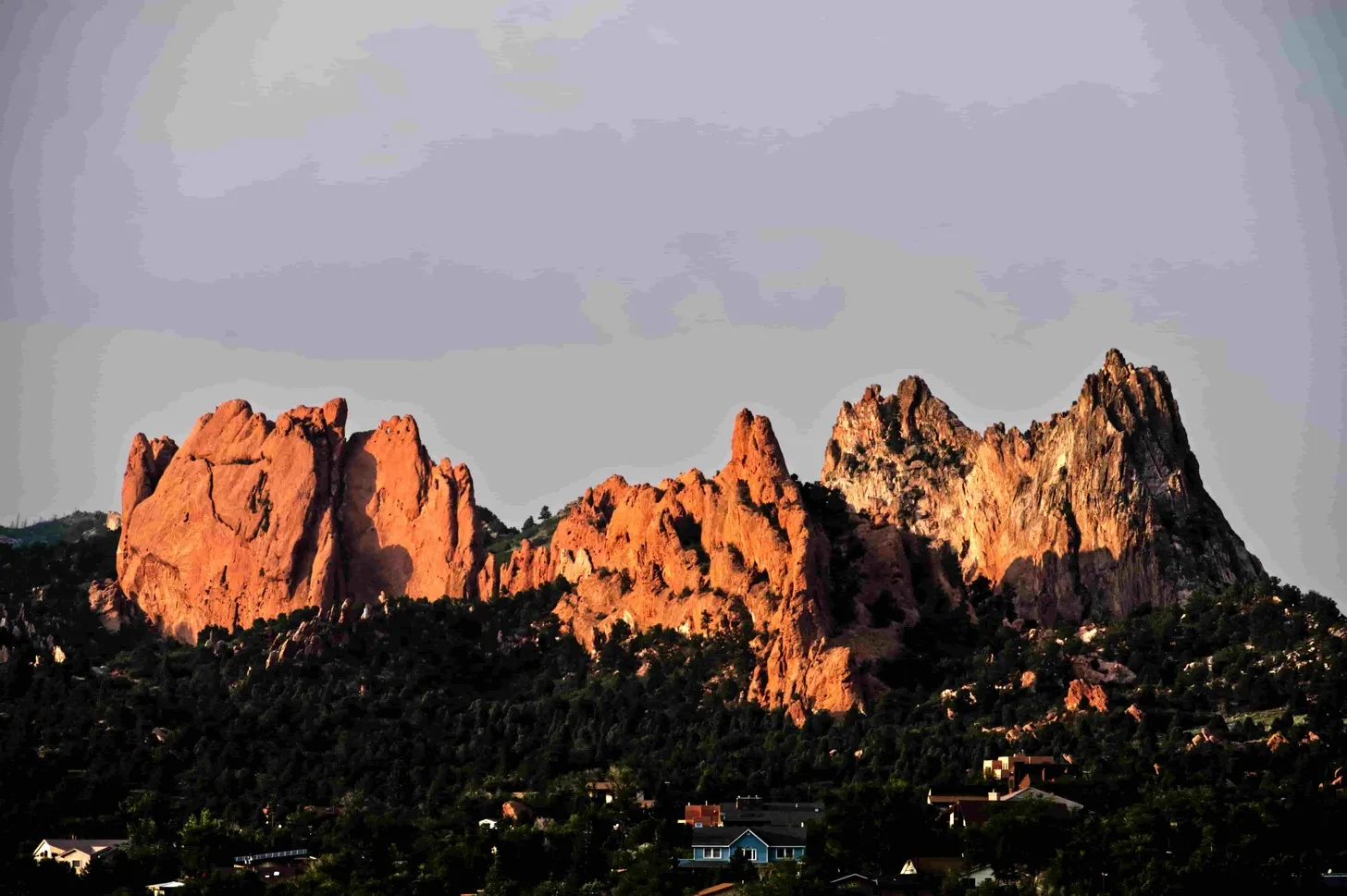 Garden of the Gods at Sunset.